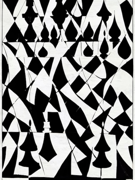 Foto zwart-wit art deco geïnspireerd patroon monochrome achtergrond inkt illustratie