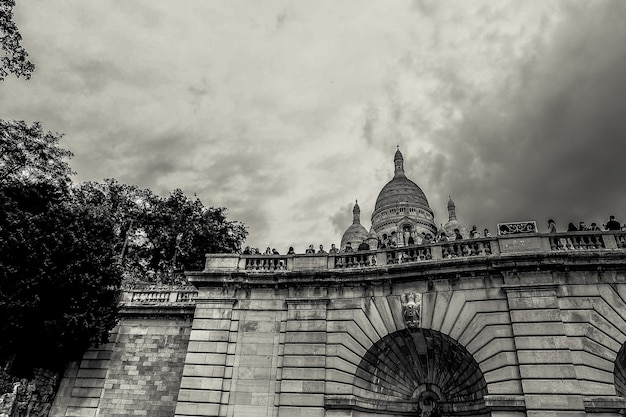 Zwart-wit basilique du sacrcur de montmartre