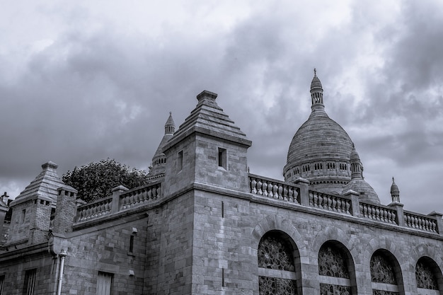 Zwart-wit basilique du sacrcur de montmartre