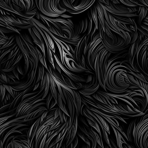 Zwart wit behang met een patroon van swirls