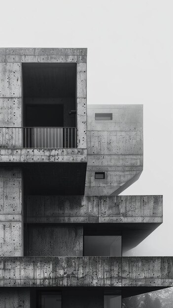 Foto zwart-wit brutalistische architectuur