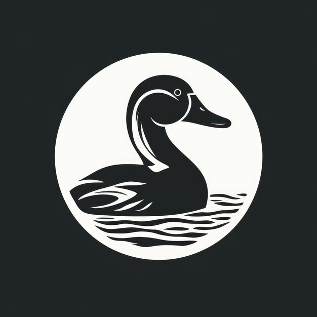 Foto zwart-wit eend logo ai gegenereerd beeld