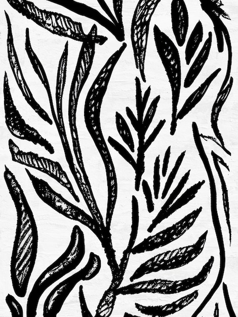 Foto zwart-wit inkt bloemenpatroon