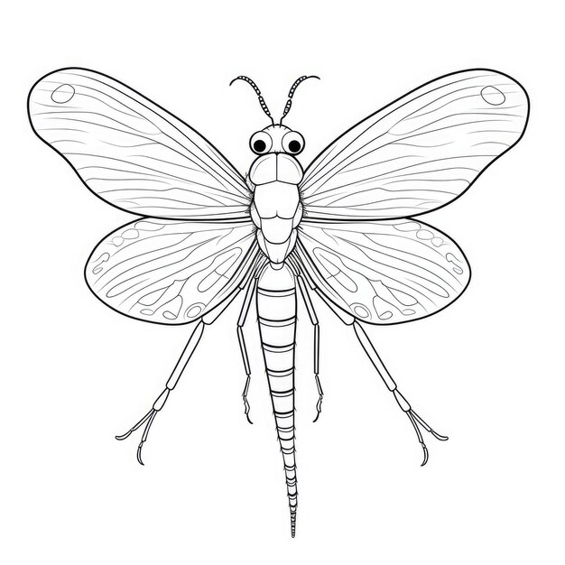 Zwart-wit kleur schilderij van een elandvlieg