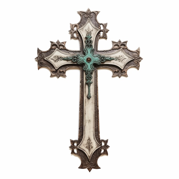 Zwart-wit kruis in gotische stijl