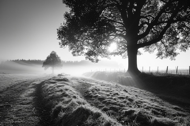 Zwart-wit ochtendfotografie