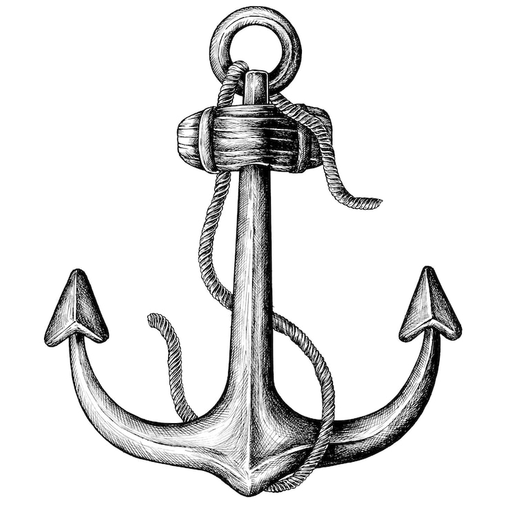 Foto zwart-wit png metalen shank anker