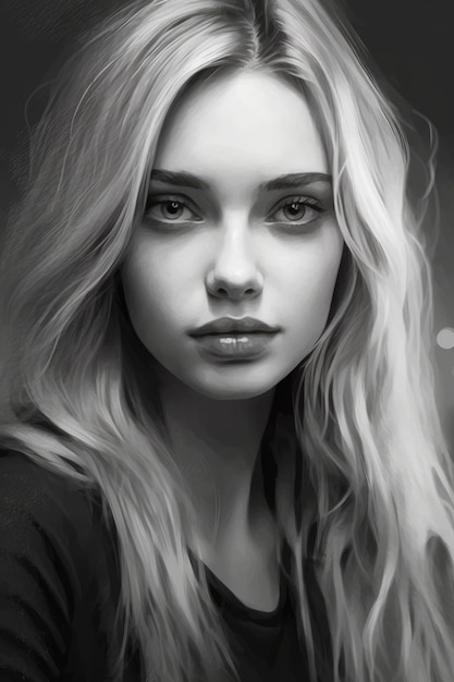 Zwart-wit portret van een meisje