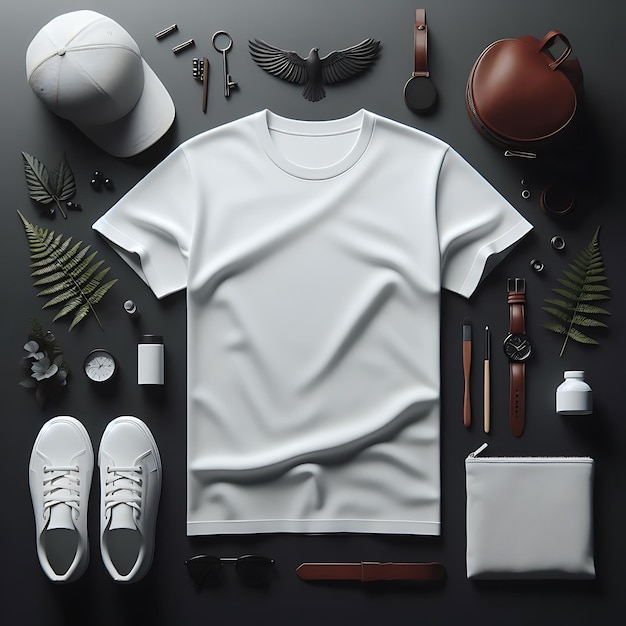 Foto zwart-wit t-shirt mockup sjabloon premium en hoge kwaliteit