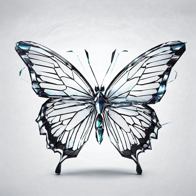 Zwart-wit vector aquarel vlinder