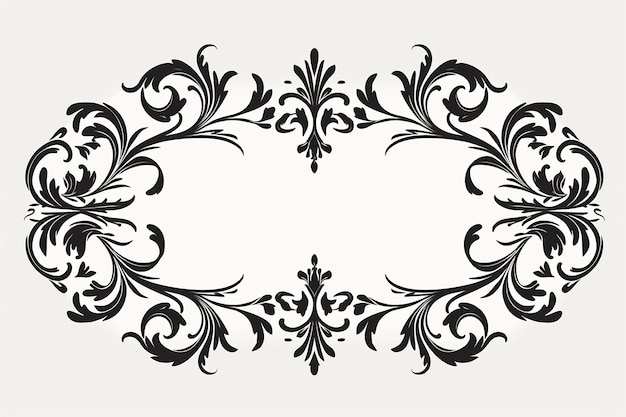 zwart-wit versierd vintage frame ornament