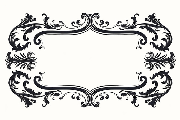 zwart-wit versierd vintage frame ornament