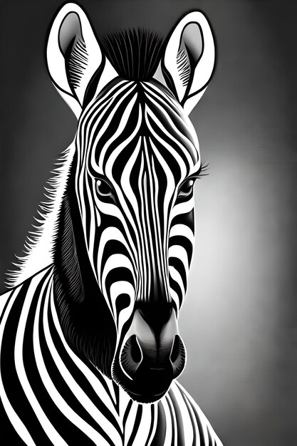 Foto zwart-wit zebra tekening schets