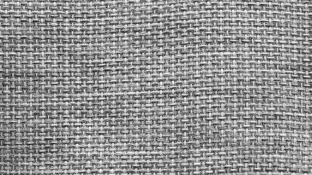 Zwart witte katoenen stof textuur achtergrond Detail van canvas textielmateriaal