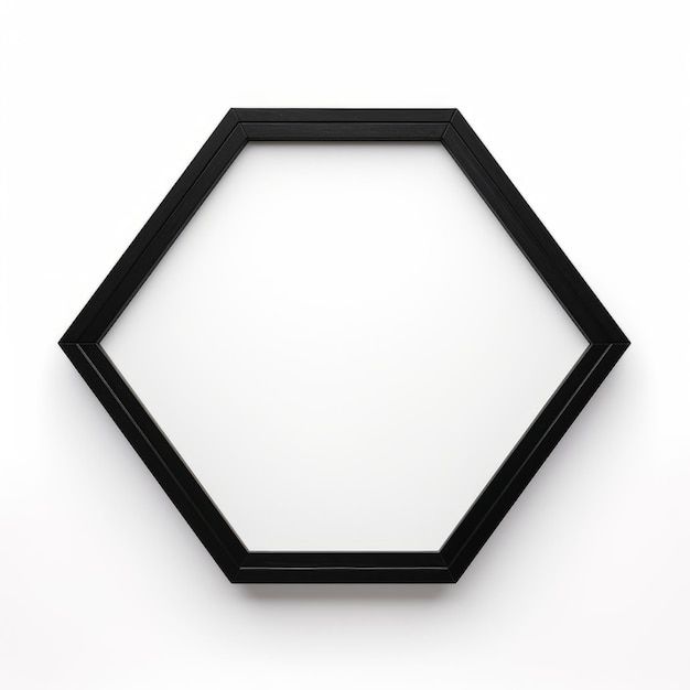 Zwart zeshoekig frame op witte achtergrond