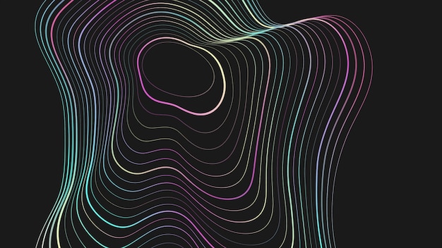 Zwarte abstracte achtergrond met holografisch gebroken golvend patroon