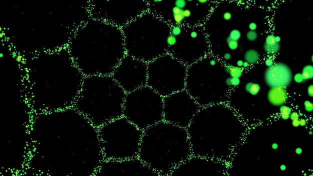 zwarte abstracte achtergrond met macromolecuul