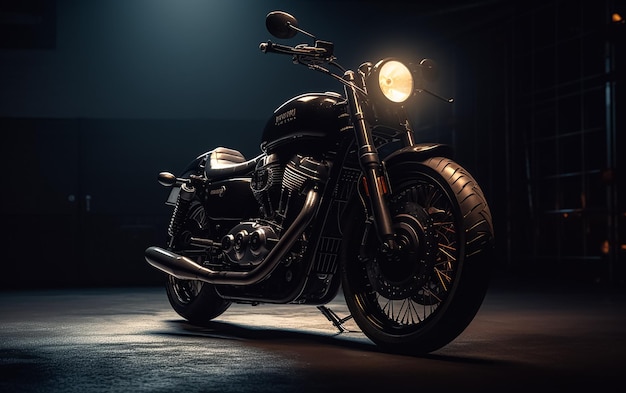 Zwarte achtergrond motorfiets zwarte motor foto