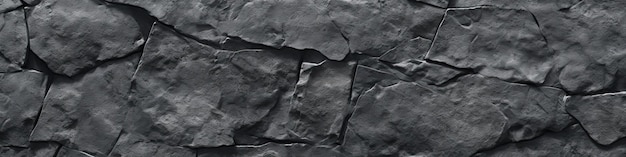Zwarte antraciet steen betonnen textuur achtergrond panorama Brede zwarte banier Abstracte achtergrond Eenzuurige textuur