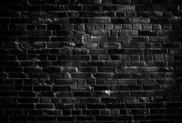 zwarte bakstenen muur in groot formaat in de stijl van onheilspellende sfeer