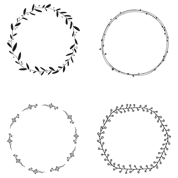 Zwarte bladrijke frame set transparante png