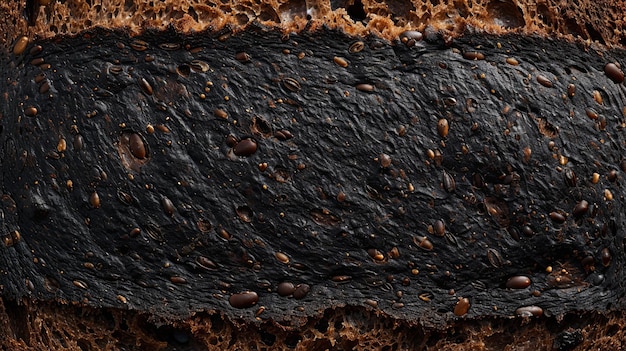 Zwarte donkere brood textuur toast volkoren voedsel plakje Banner achtergrondontwerp