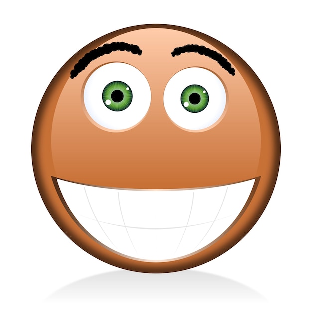 Zwarte emoji emoticon glimlach