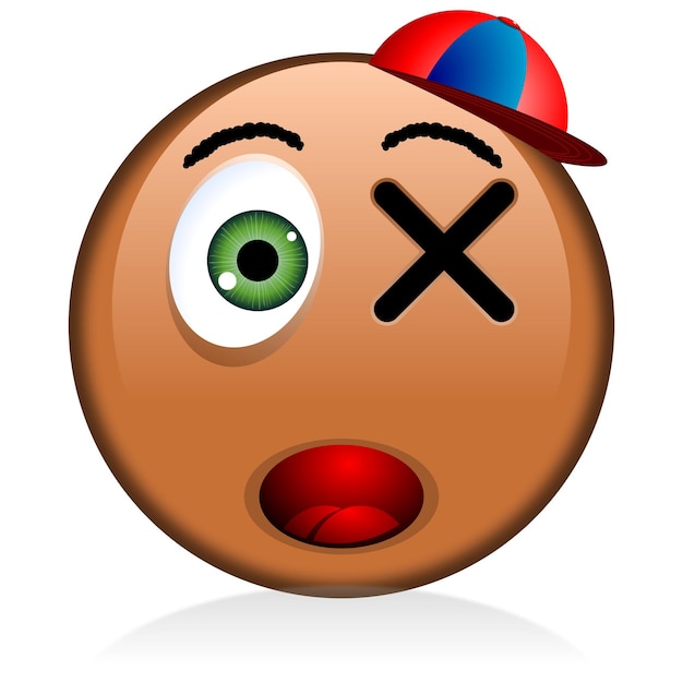 Zwarte emoji-emoticondop