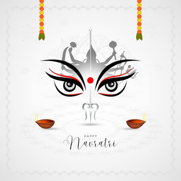Zwarte en grijze traditionele Happy Navratri Begroeting