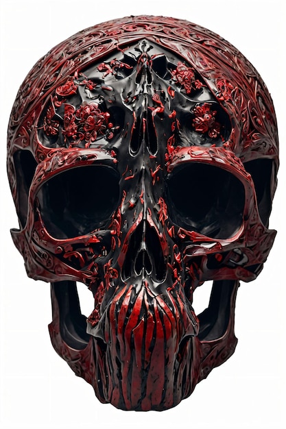 Foto zwarte en rode 3d-schedel