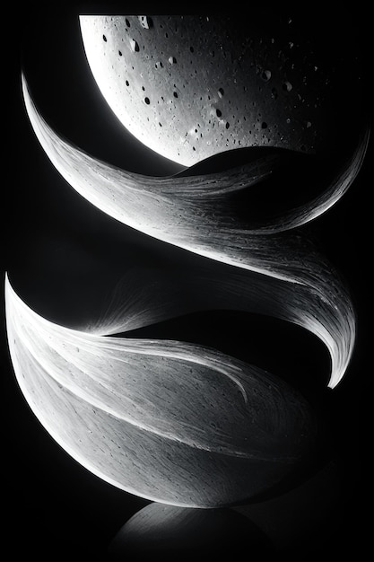 Foto zwarte en witte abstracte veren gegenereerd door ai