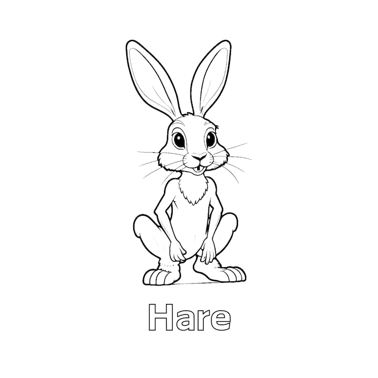 Foto zwarte en witte hare line art