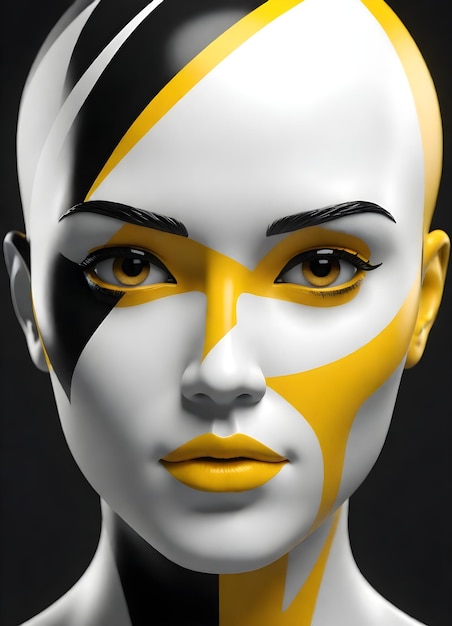 Zwarte gele abstracte vrouw