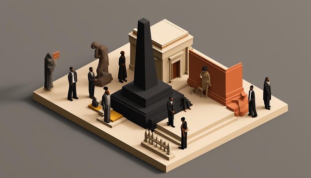 Foto zwarte geschiedenis maand minimalistische diorama isometrisch