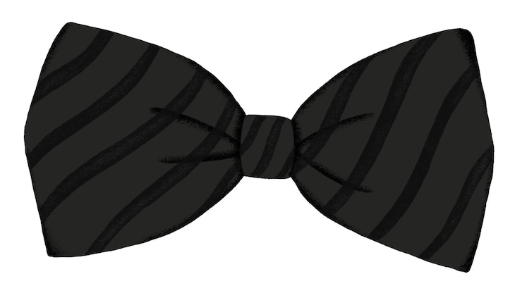 Foto zwarte gestreepte vlinderband png sticker kleding grafische doorzichtige achtergrond