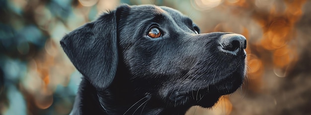 Zwarte hond portret AI gegenereerd