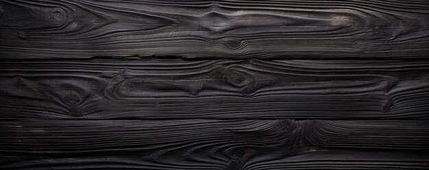 Zwarte houten achtergrond gedetailleerd panorama Generatieve Ai