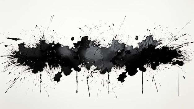 Zwarte inkt waterverf splatter textuur set van vier