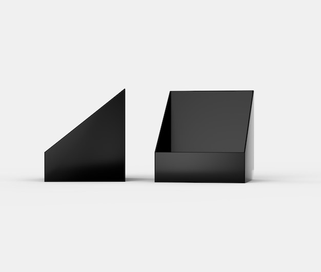 Zwarte kaarthouders met een slank modern ontwerp voor het organiseren van visitekaartjes of aantekeningen 3D-illustratie