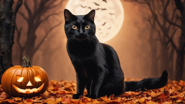 Zwarte kat halloween