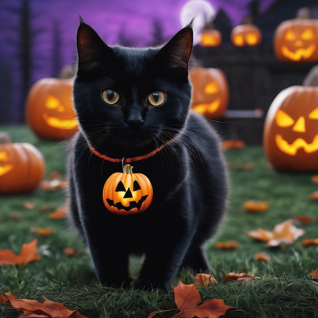 Zwarte kat halloween