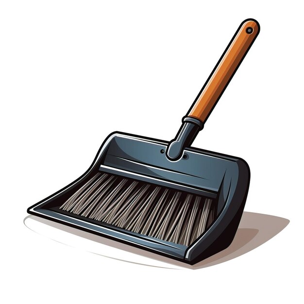 Foto zwarte kleur dustpan cartoon vector witte achtergrond isola