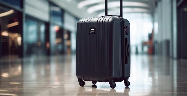 Zwarte koffer luchthavenbagage AI gegenereerd beeld