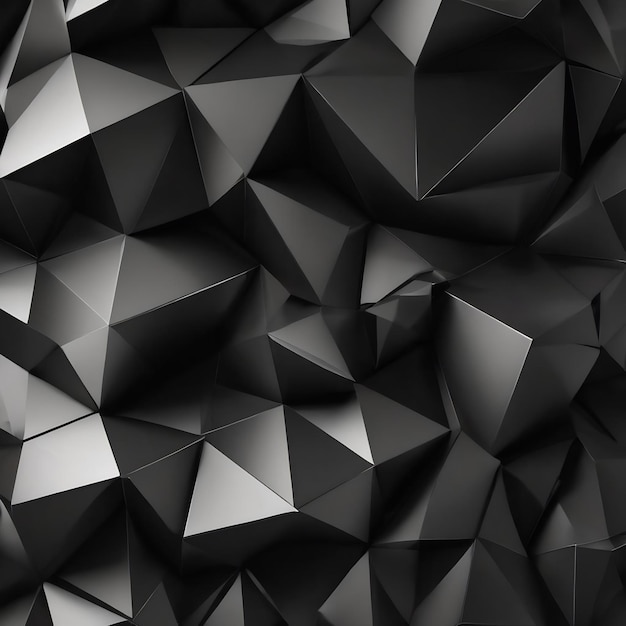 Zwarte lage poly abstracte achtergrond driehoeken geometrische vorm
