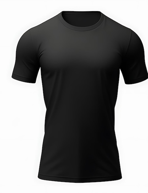 zwarte lege t-shirt met lege ruimte voor jouw ontwerp op witte achtergrond 3d-rendering t-shirt mockup