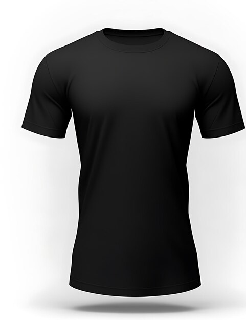 zwarte lege t-shirt met lege ruimte voor jouw ontwerp op witte achtergrond 3d-rendering t-shirt mockup