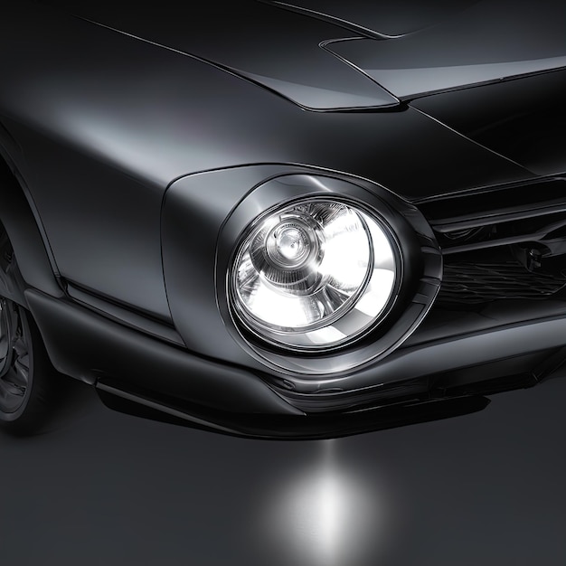 zwarte luxe auto 3 d render moderne auto op donkere achtergrond 3 d rendering