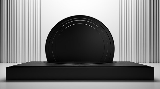 zwarte luxe podium voetstuk product display op witte achtergrond 3D mockup illustratie