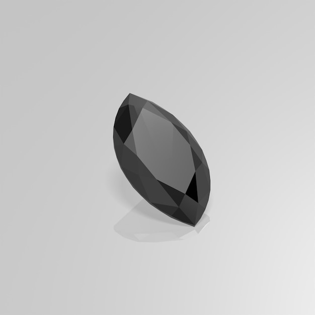 Zwarte onyx edelsteen marquise 3D render