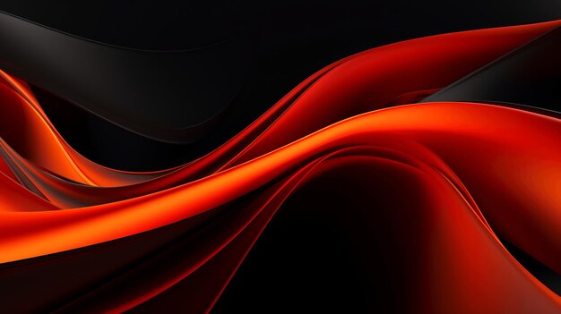 Zwarte oranje rode 3D abstracte behang
